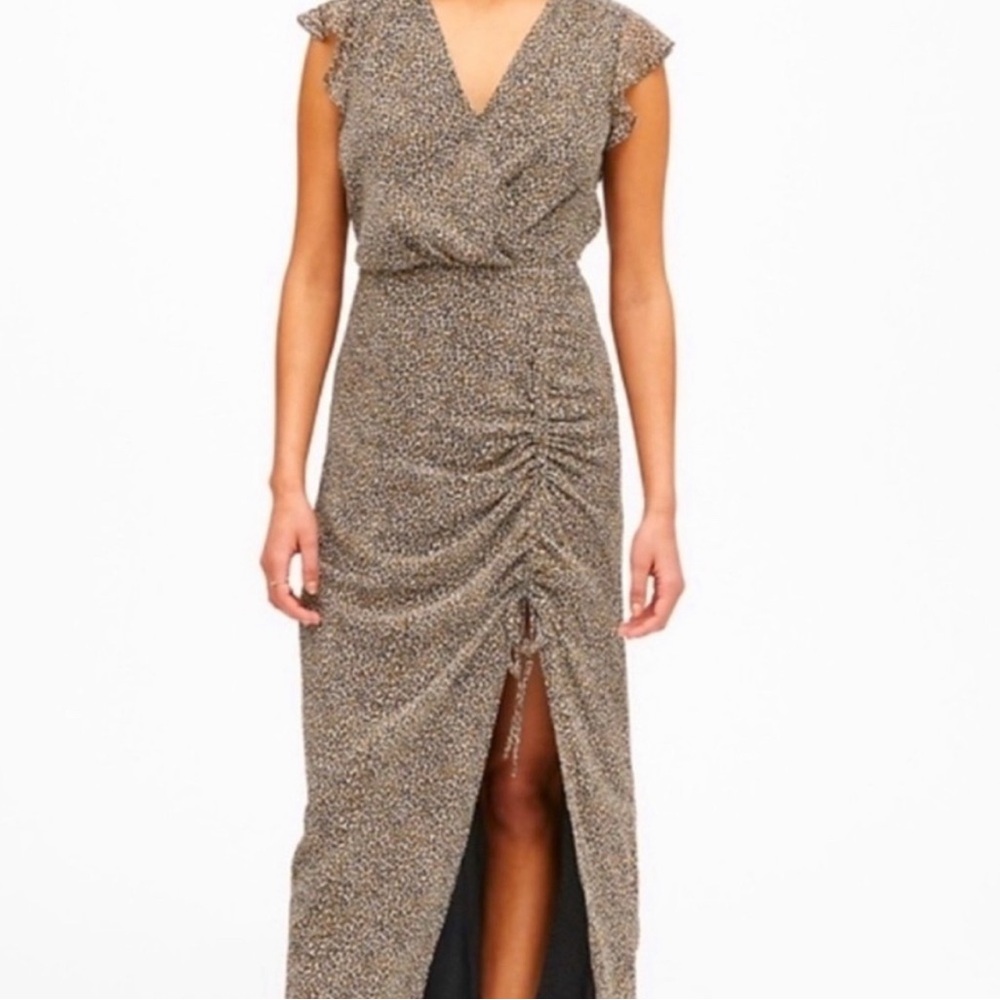 Banana Republic Ruched Leopard Print Dress Size 4
